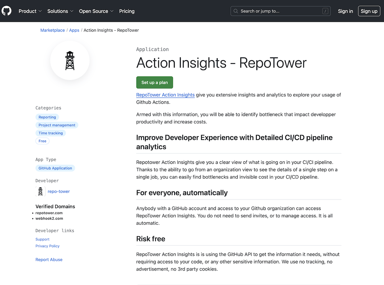 Action Insights on the GitHub Marketplace